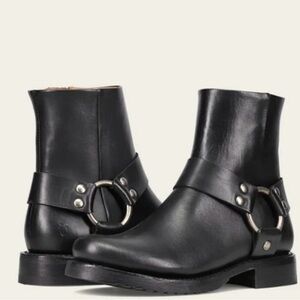 Frye Veronica Flex Harness Black Leather Combat Boots NWOT